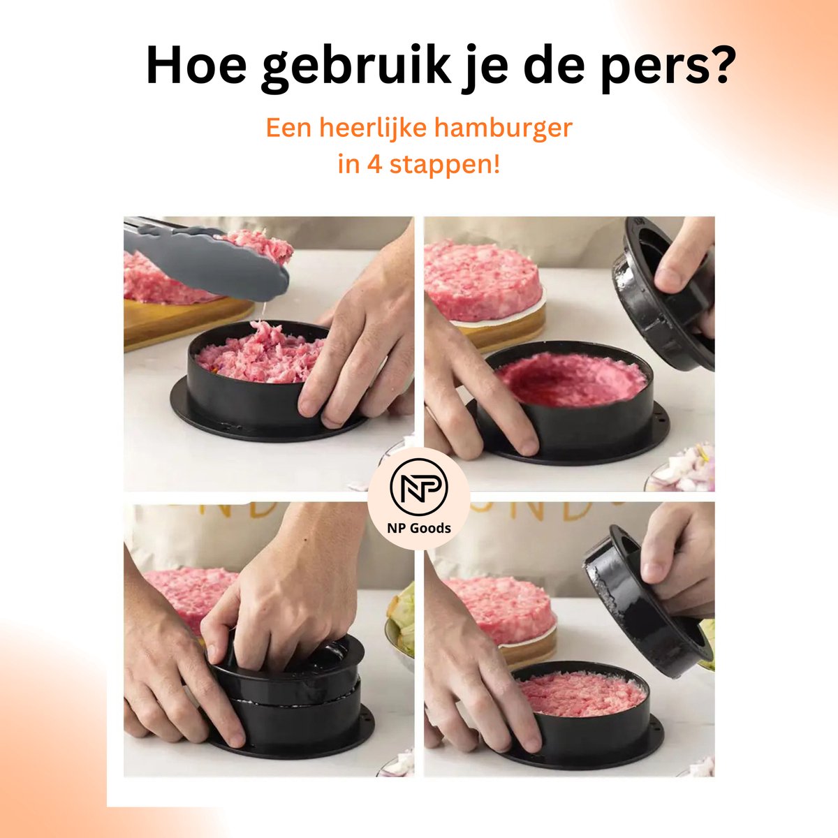 NP Goods Hamburgerpers 3 in 1