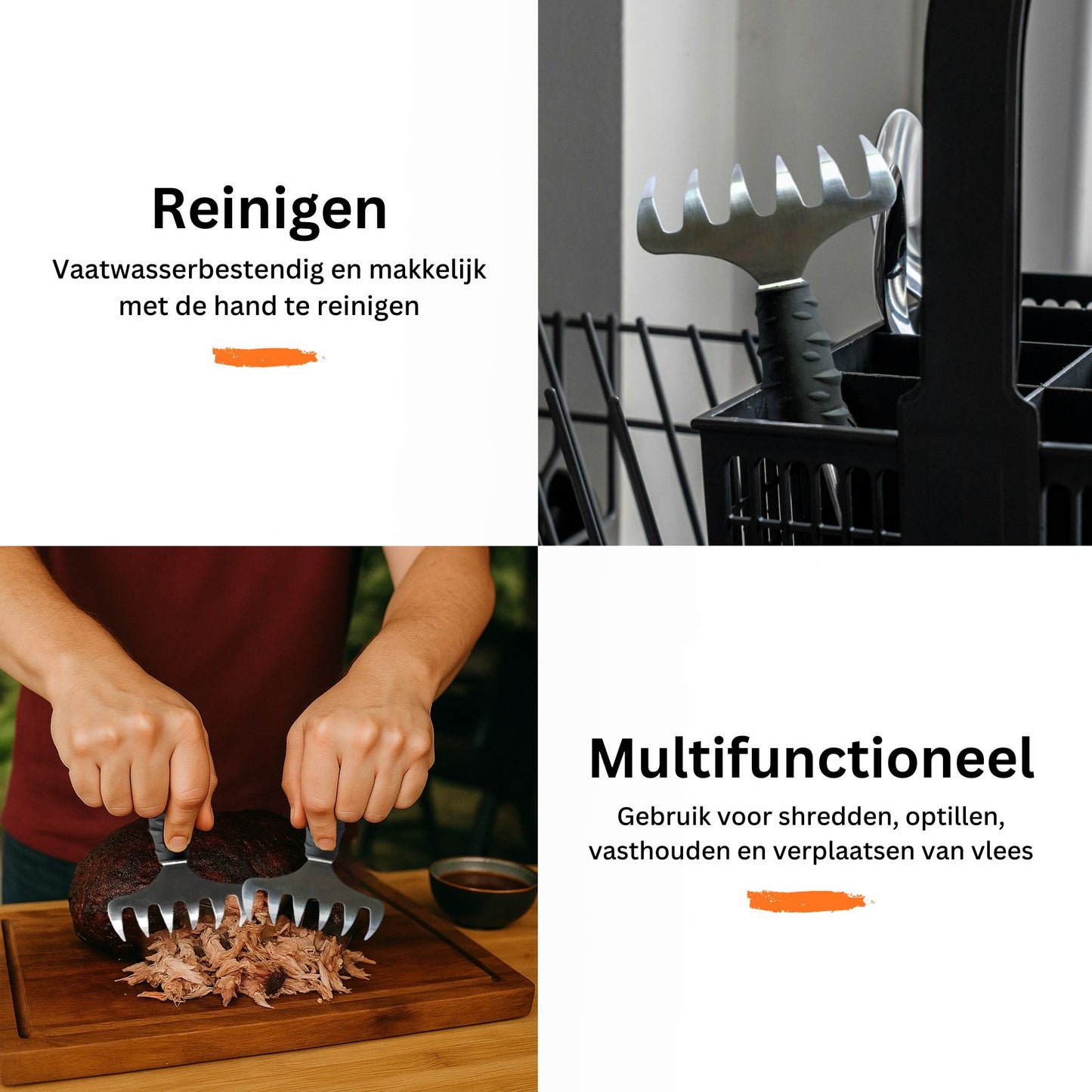 NP Goods Vleesklauwen - Voor pulled pork en kip - BBQ Accesoires